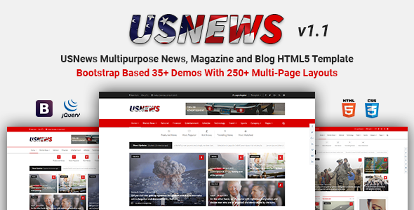 USNews - 新闻杂志博客HTML5模板