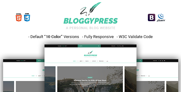 BloggyPress  - 响应式博客HTML5模板