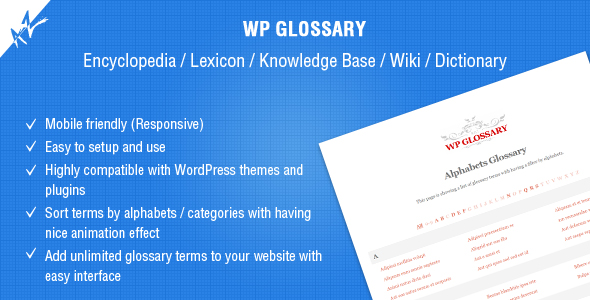 WP Glossary - 百科全书知识库帮助模板WordPress主题