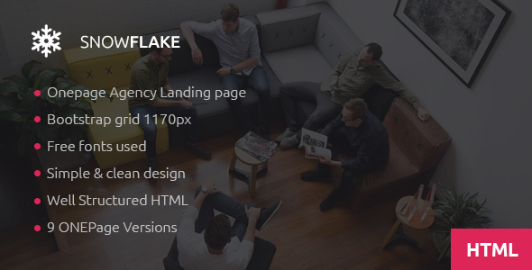 SNOWFLAKE - 单页创意机构HTML模板