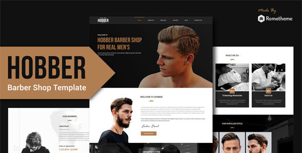  Hobber - Barber Salon PSD Template