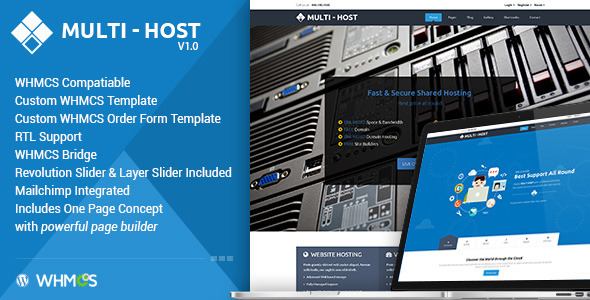 Multi Hosting - WHMCS WordPress Theme