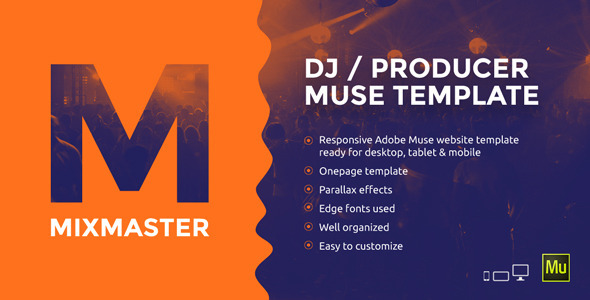 MixMaster  -  DJ /制片人网站Muse模板