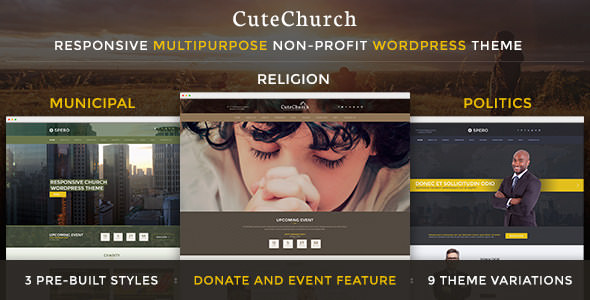  CuteChurch multi-purpose non-profit WordPress theme