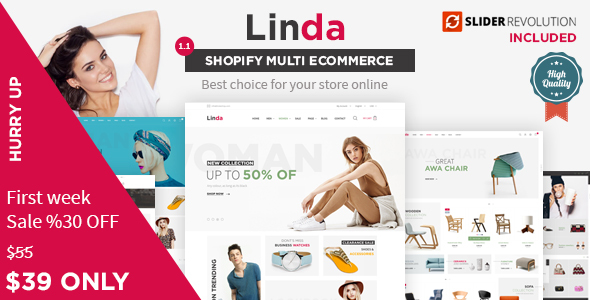 Linda - 多用途电子商务Shopify主题