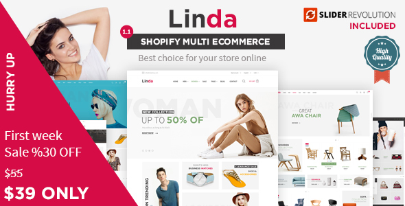  Linda - Multi purpose e-commerce Shopify theme