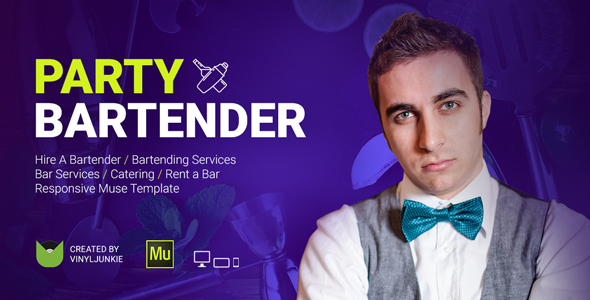 Party Bartender - 调酒师酒吧Muse模板