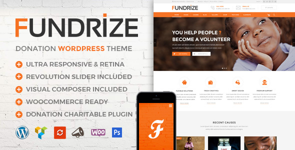 Fundrize - 公益捐赠慈善网站模板WordPress主题