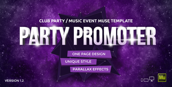 Party Promoter - 俱乐部音乐活动Muse模板