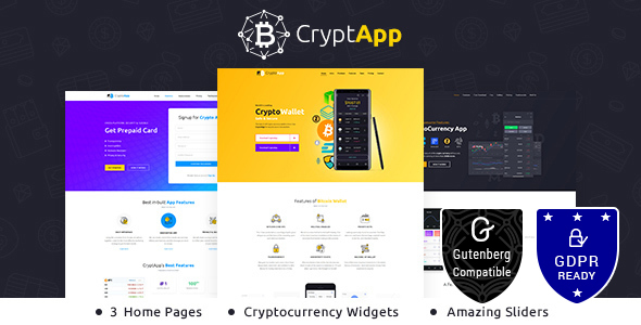 CryptApp Landing Page - 加密货币着陆页模板