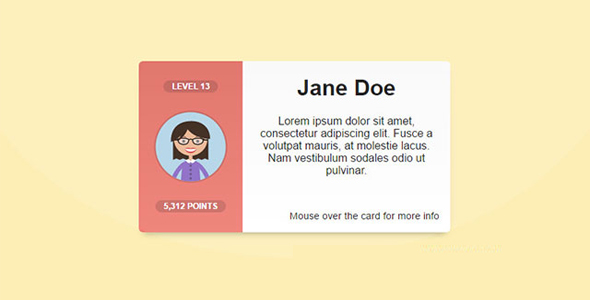 纯CSS3用户卡片设计效果