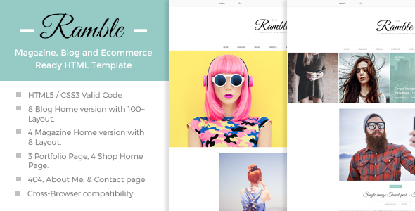 Ramble - 博客杂志商店HTML模板