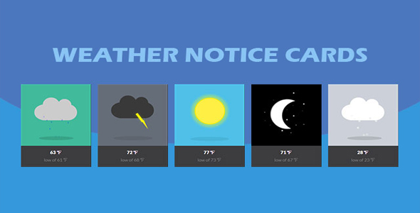 纯CSS3扁平风格天气预报卡片动画特效