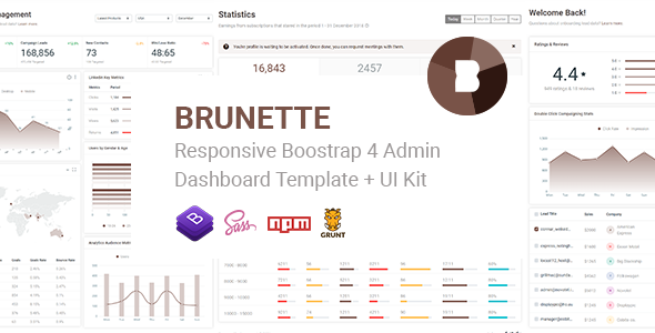 Brunette - Bootstrap 4管理后台UI工具包