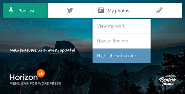 Horizon - 菜单栏WordPress插件