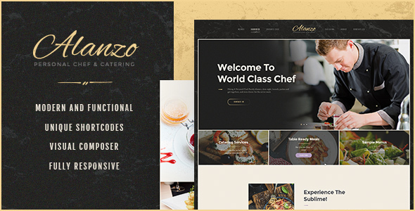 Alanzo - 厨师餐饮美食网站模板WordPress主题