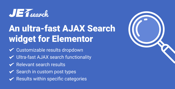 JetSearch - Elementor扩展AJAX搜索小部件