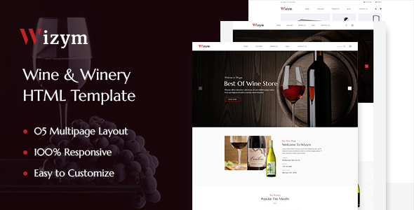 Wizym - 酒庄红酒HTML模板