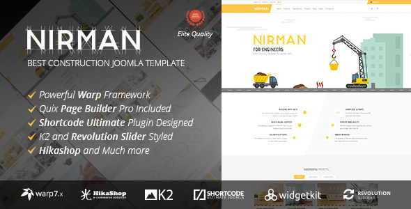 Nirman - 专业施工建筑Joomla模板