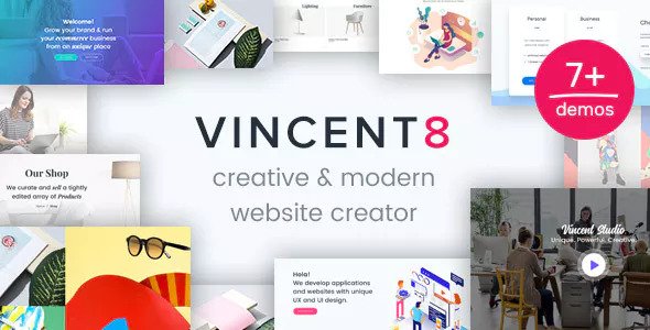 Vincent Eight - 响应式多用途网站WordPress主题