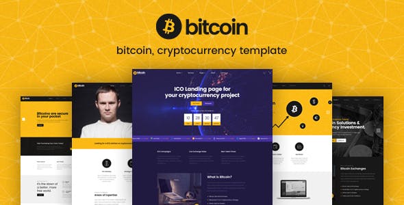 Bitcoin - ICO加密货币PSD模板
