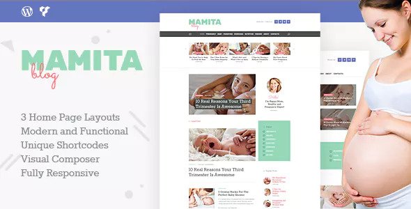  Mamita - Maternity Baby Blog Site Template WordPress Theme