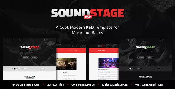 SoundStage - 摇滚音乐PSD模板