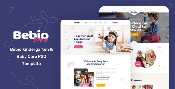  Bebio - Kindergarten Baby Care PSD Template