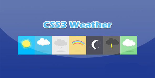 纯CSS3扁平风格动态天气图标效果