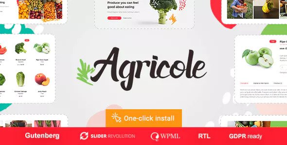 Agricole - 有机食品农业网站WordPress模板
