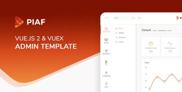 Piaf Vuejs - Vuejs 后台管理HTML模板