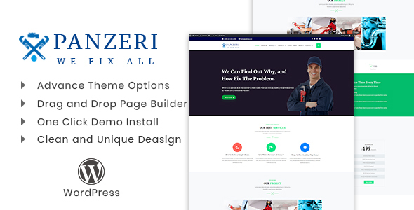Panzeri - 水电维修服务WordPress主题
