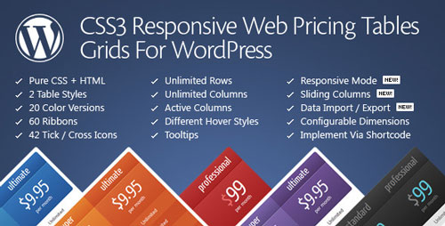 CSS3 Responsive Web Pricing Tables Grids 价格表插件
