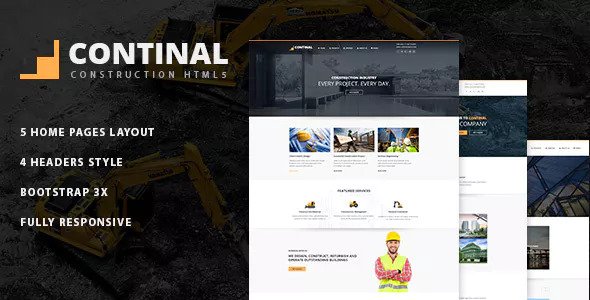 Continal -  建筑工程HTML5模板