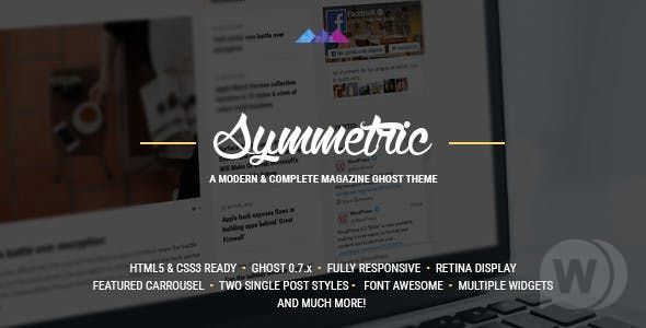 Symmetric - 多用途Ghost杂志主题