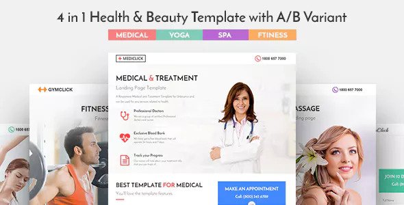 Mediclick - Medical Landing Page WordPress Theme