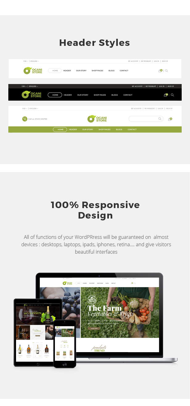 Ogani - 有机食品商店模板WooCommerce主题