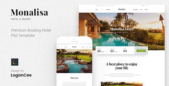 Monalisa - 高级预订酒店PSD模板