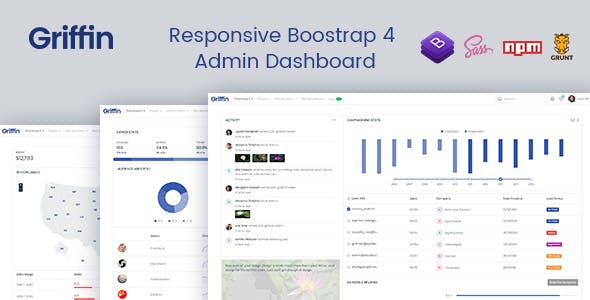 Griffin - 响应式 Bootstrap 4 管理模板 UI KIt