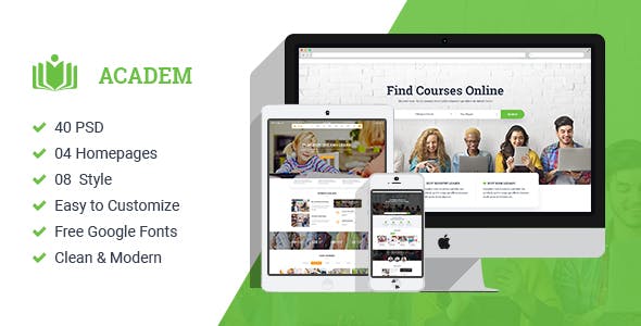  Academ | Multiconcept College & Education PSD Template