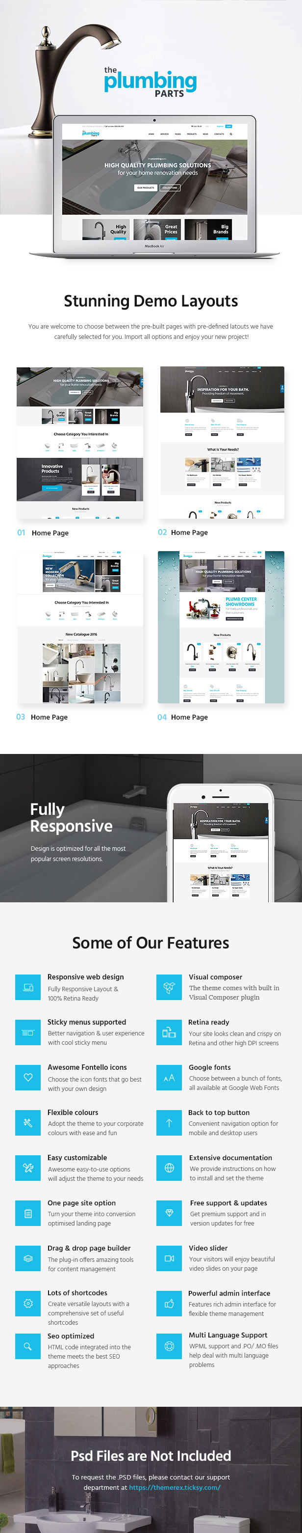 Plumbing and Building Parts - 五金水暖卫浴WordPress模板