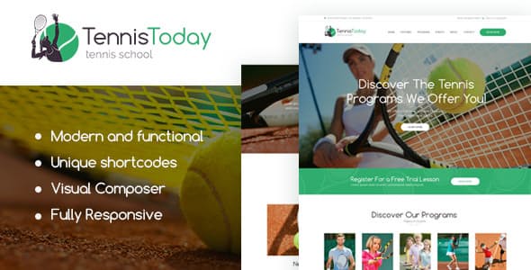  Tennis Today - Fitness Tennis Club WordPress Theme