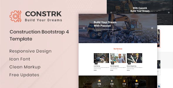 Constrk - 建筑工程Bootstrap 4模板