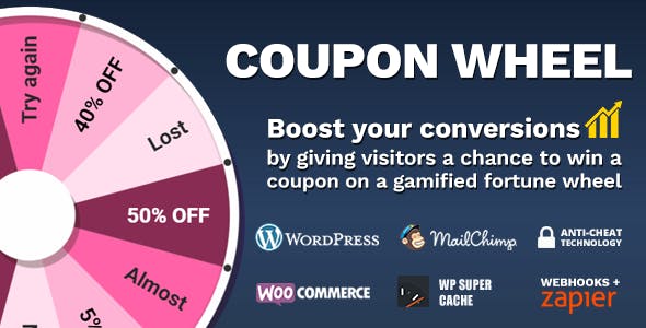 Coupon Wheel For WooCommerce and WordPress 优惠券大转盘