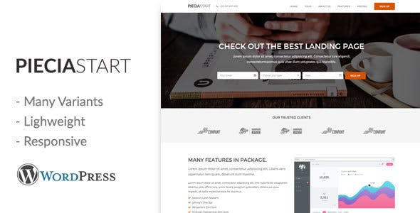 Piecia - 单页着陆页WordPress模板