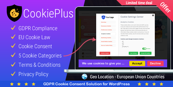 Cookie Plus- GDPR Cookie Consent Solution - Master Popups Addon