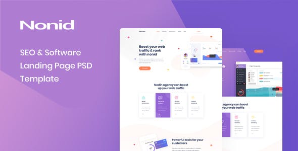 Nonid - 软件着陆页PSD模板