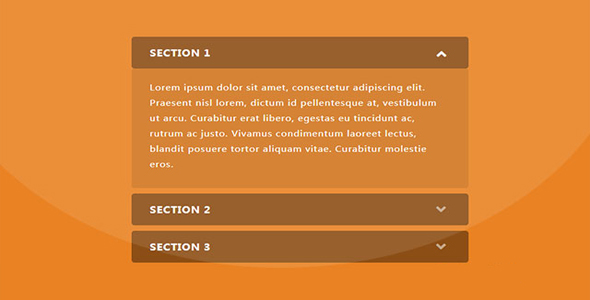 CSS3半透明垂直Accordion手风琴选项卡特效