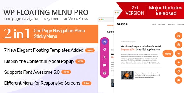 WP Floating Menu Pro - 单页导航器WordPress悬浮菜单