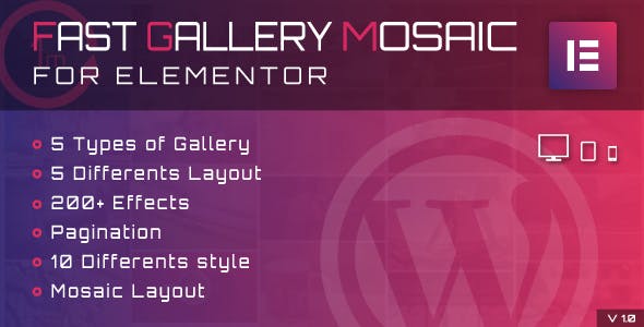 Fast Gallery Mosaic for Elementor - 相册图库WordPress插件